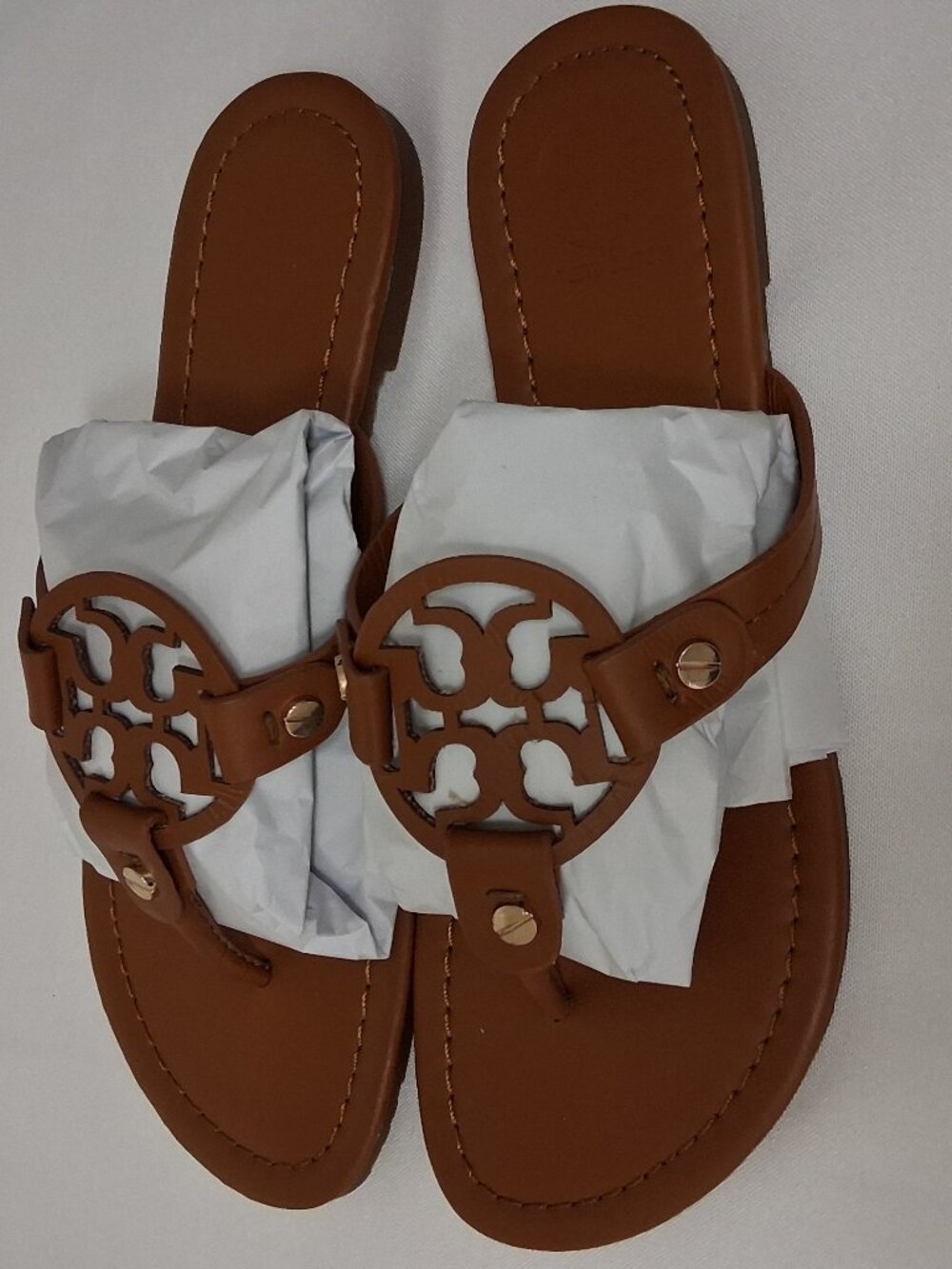 Tory Burch Miller Sandals – Vintage Vachetta Leather, Brown/Tan Size 39 / 8.5
